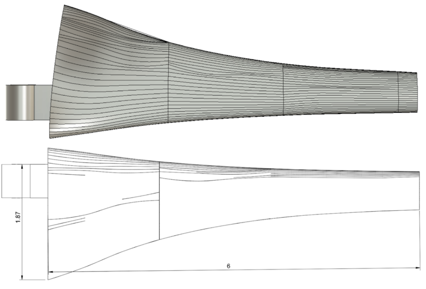 CAD model and dimensions