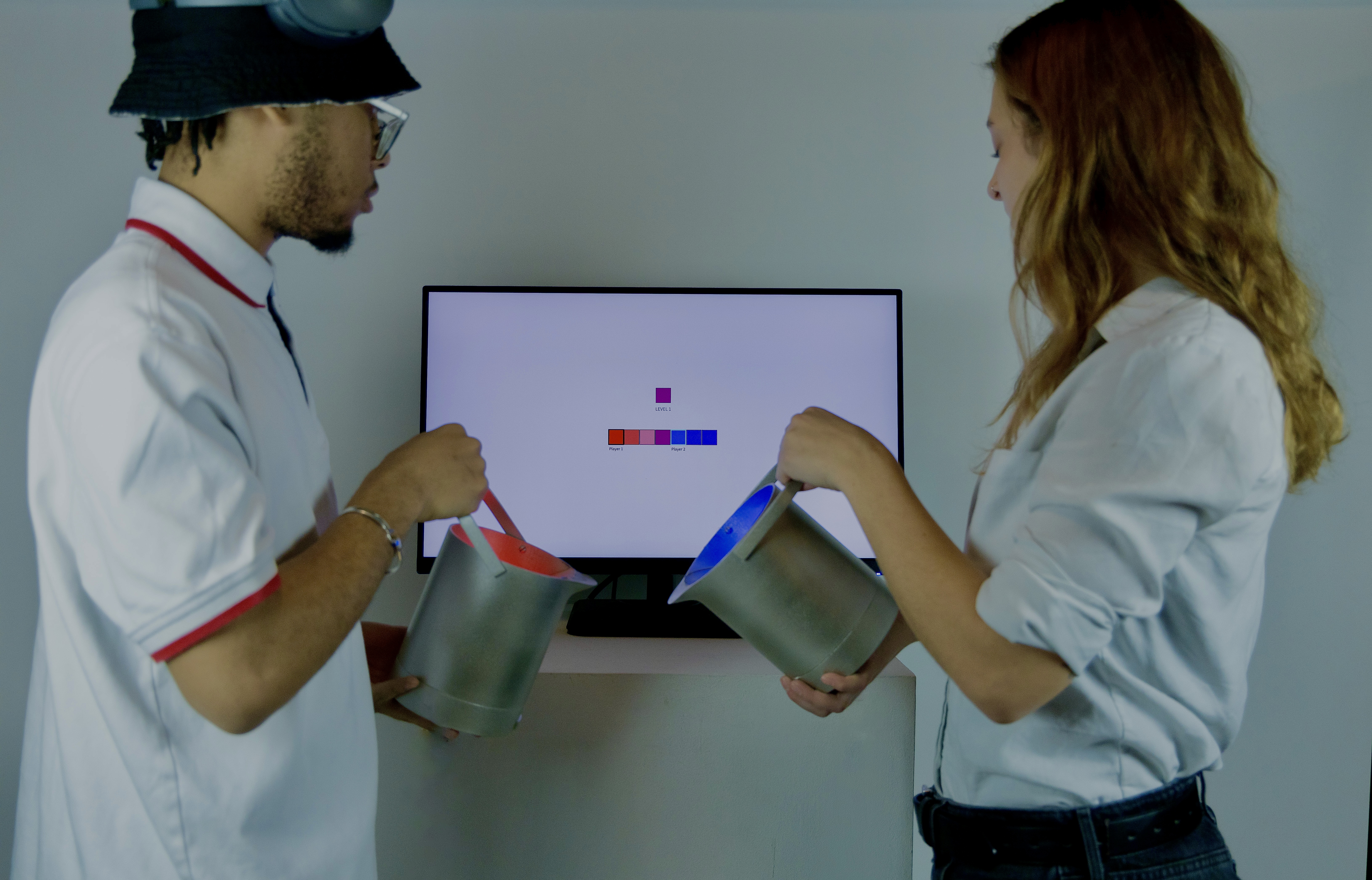 Controllers in Hand with Screen