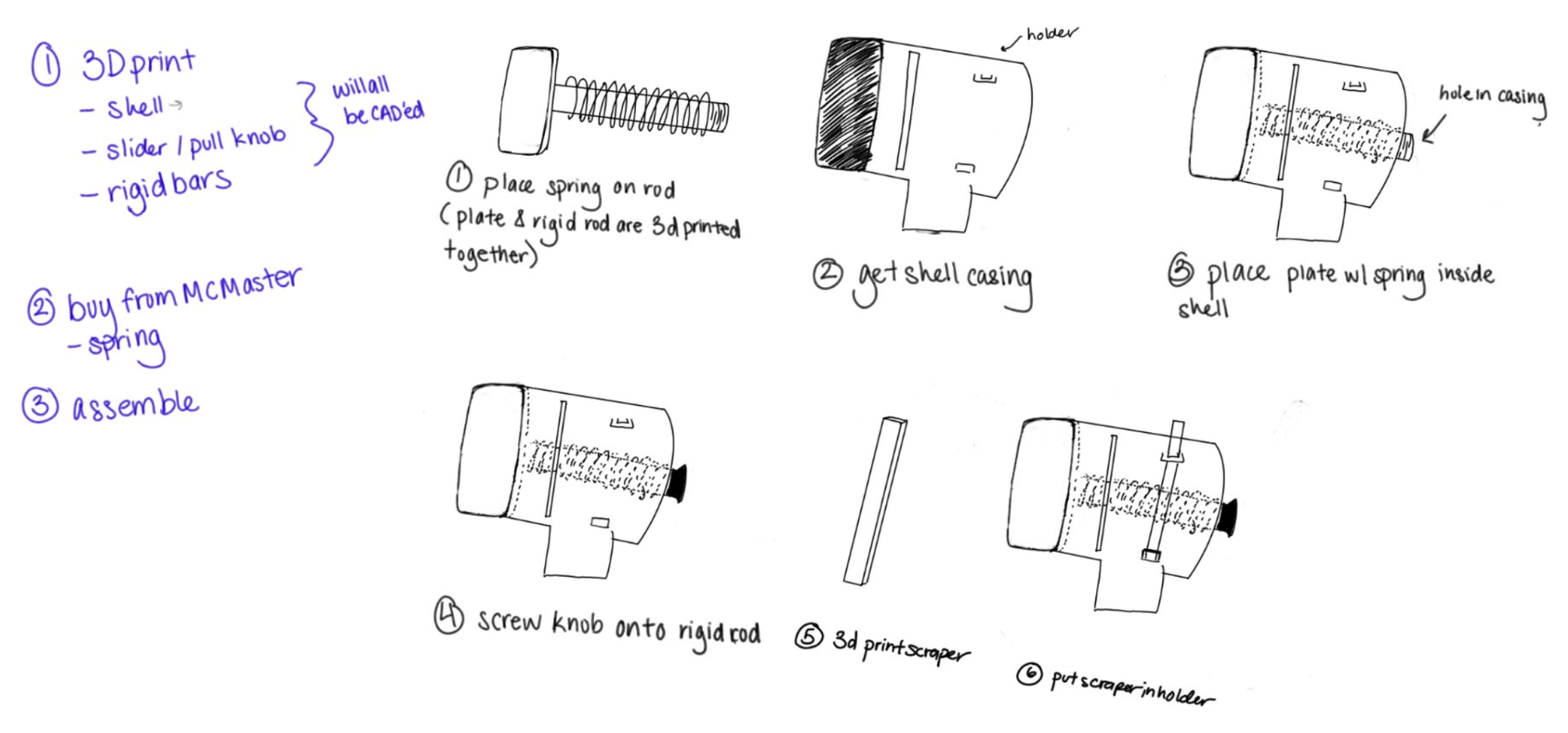 Assembly diagram for the Stomp n' Scrape